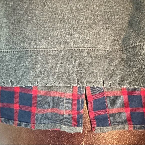 LF FURST OF A KIND DISTRESS PLAID SWEATSHIRT - Picture 5 of 5